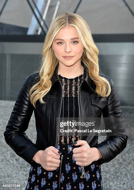 Chloe Moretz attends the Louis Vuitton show as part of the Paris Fashion Week Womenswear Fall/Winter 2015/2016 on March 11, 2015 in Paris, France.