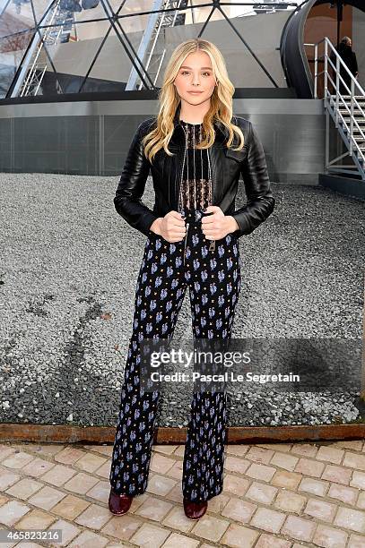 Chloe Moretz attends the Louis Vuitton show as part of the Paris Fashion Week Womenswear Fall/Winter 2015/2016 on March 11, 2015 in Paris, France.