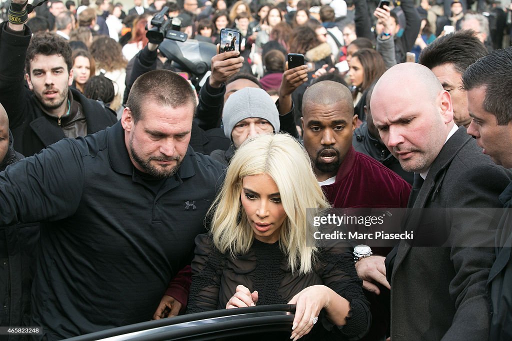 Kim Kardashian West and Kanye West Sighting In Paris -  March 11, 2015