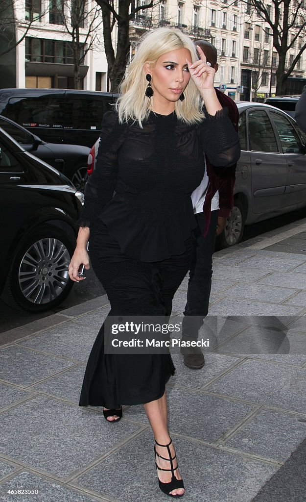 Kim Kardashian West and Kanye West Sighting In Paris -  March 11, 2015