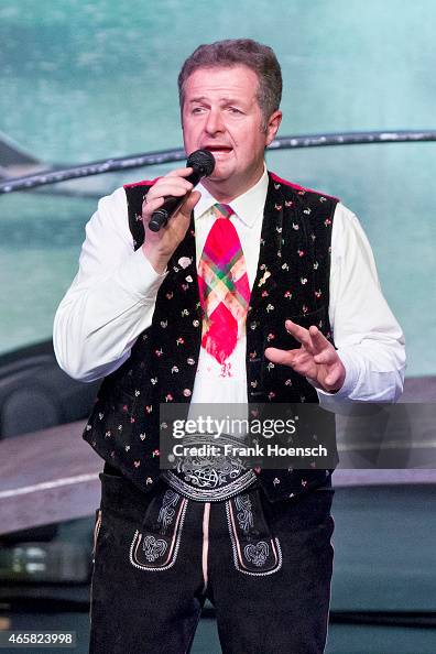 Singer Norbert Rier of the Kastelruther Spatzen performs live during ...