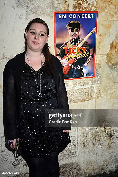 Ticky Holgado's daughter Jessica Holgado attends the Tribute To Actor Ticky Holgado At The O Mantra Club on January 29, 2014 in Paris, France.