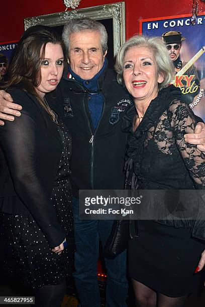 Jessica Holgado, Claude Lelouch and Ticky Holgado's agent Djouhra attend the Tribute To Actor Ticky Holgado At The O Mantra Club on January 29, 2014...