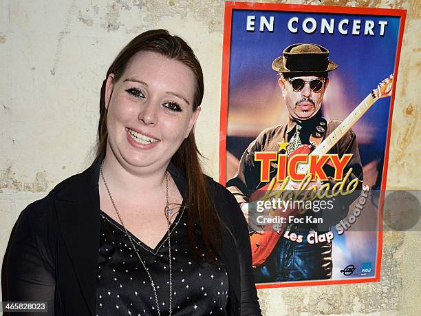 Ticky Holgado's daughter Jessica Holgado attends the Tribute To Actor Ticky Holgado At The O Mantra Club on January 29, 2014 in Paris, France.