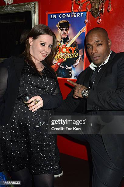 Jessica Holgado and Lord Kossity attend the Tribute To Actor Ticky Holgado At The O Mantra Club on January 29, 2014 in Paris, France.