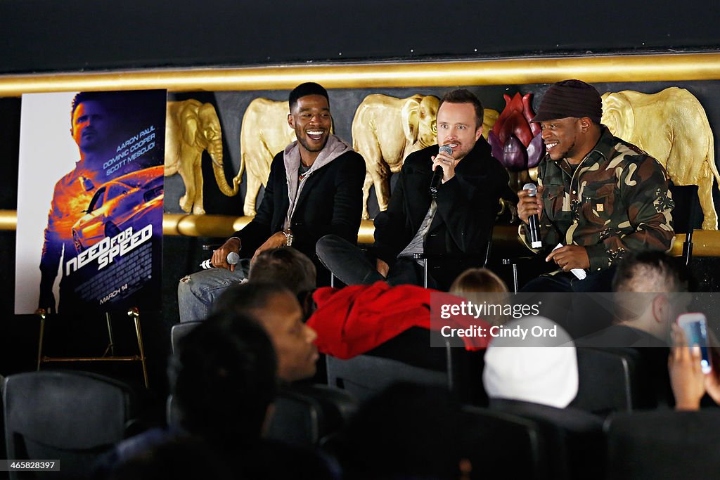 Aaron Paul And Scott Mescudi Bring The Highly Anticipated Movie NEED FOR SPEED To Fans In New York With A Special Screening And Q&A Hosted By Sway Calloway