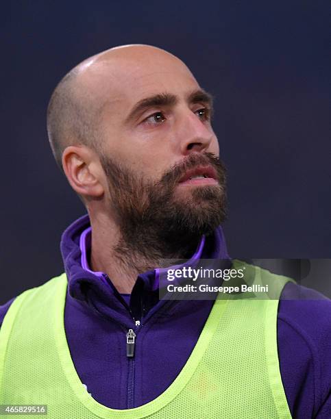Borja Valero of ACF Fiorentina during the Serie A match between SS Lazio and ACF Fiorentina at Stadio Olimpico on March 9, 2015 in Rome, Italy.