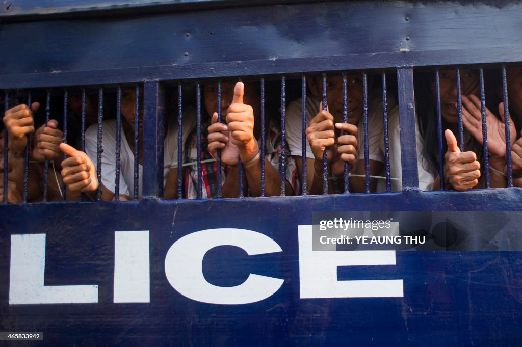 MYANMAR-POLICE-PROTEST-EDUCATION