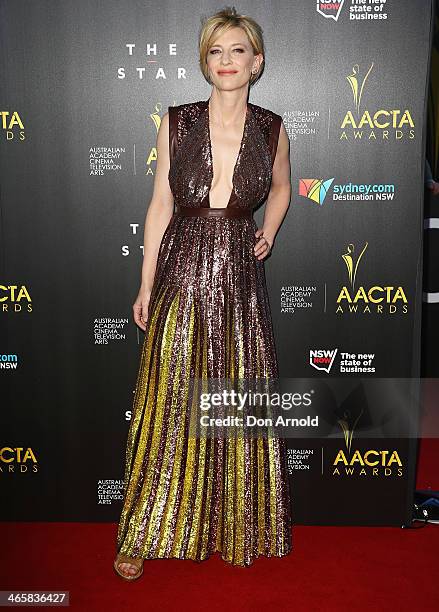 Cate Blanchett arrives at the 3rd Annual AACTA Awards Ceremony at The Star on January 30, 2014 in Sydney, Australia.