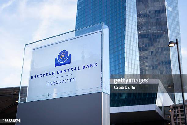 ecb, european central bank frankfurt, germany - europese centrale bank stockfoto's en -beelden