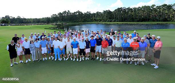 Ernie Els of South Africa and Marvin Shanken the co- hosts are joined by fellow PGA professionals including Jack Nicklaus, Greg Norman, Rickie...