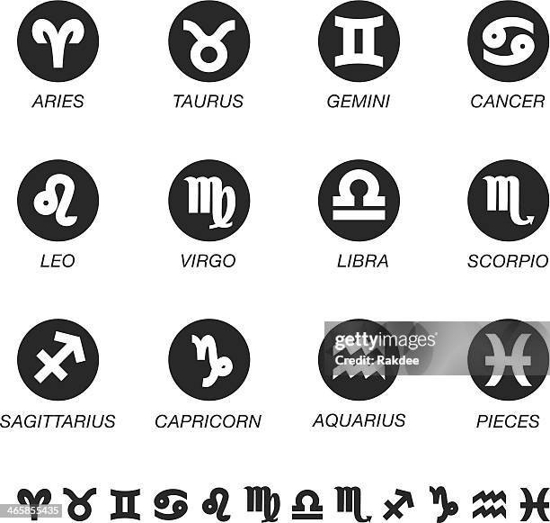 zodiac silhouette icons - steinbock erdzeichen stock-grafiken, -clipart, -cartoons und -symbole