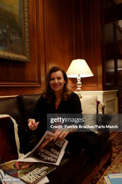 Journalist and former first lady to France's President Francois Hollande, Valerie Trierweiler is photographed for Paris Match during a humanitarian...