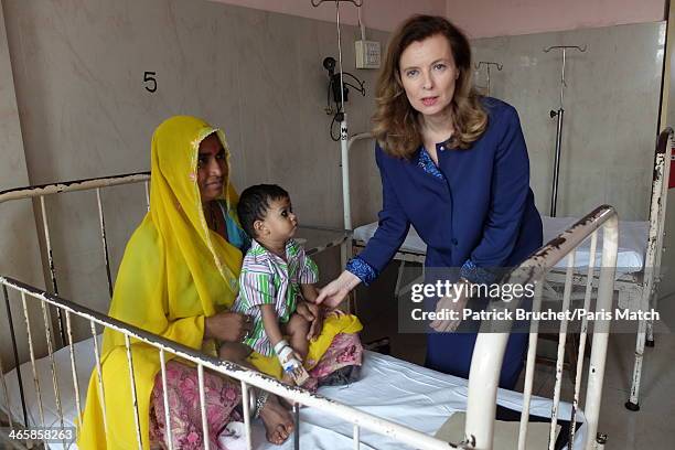 Journalist and former first lady to France's President Francois Hollande, Valerie Trierweiler is photographed for Paris Match during a humanitarian...