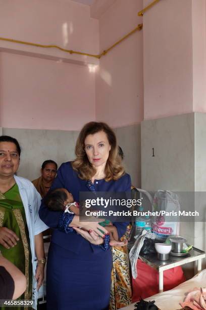 Journalist and former first lady to France's President Francois Hollande, Valerie Trierweiler is photographed for Paris Match during a humanitarian...