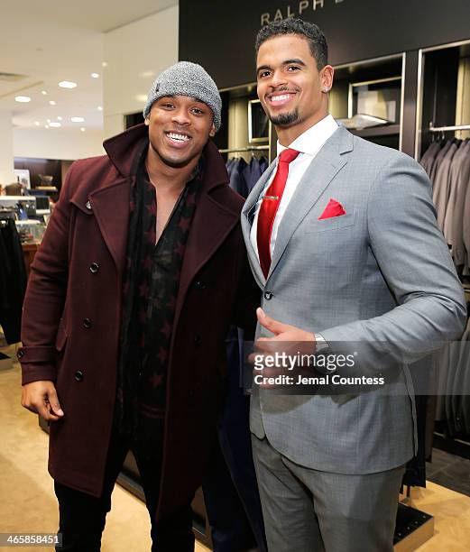 Players Jermichael Finley and Corey Wootton attend the Saks Fifth Avenue Charitable Shopping Event To Benefit The Big Daddy Foundation on January 29,...