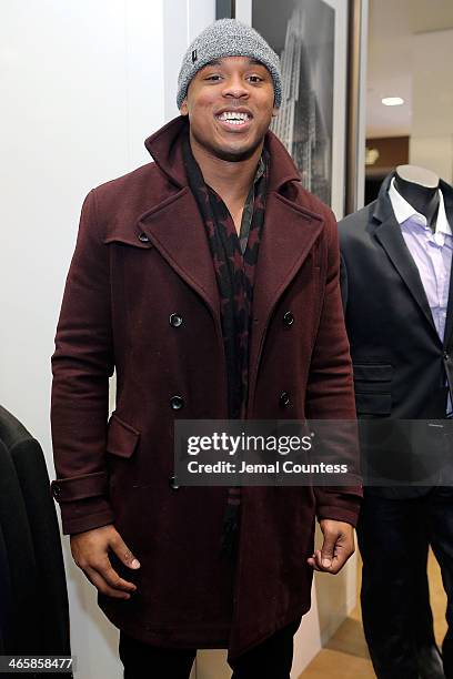 Player Jermichael Finley attends the Saks Fifth Avenue Charitable Shopping Event To Benefit The Big Daddy Foundation on January 29, 2014 in New York...