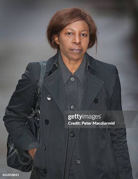 Constance Briscoe arrives at Southwark Crown Court on January 30, 2014 in London, England. Ms Briscoe, a barrister and part-time judge, is charged...