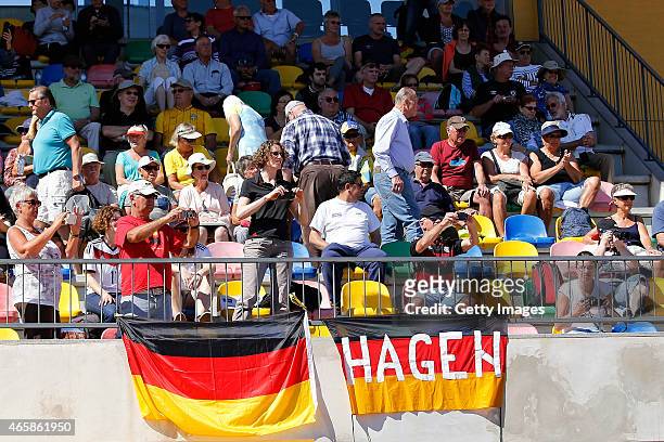 Fans during the Women's Algarve Cup 3rd place match between Sweden and Germany at Municipal Stadium Bela Vista on March 11, 2015 in Parchal, Portugal.
