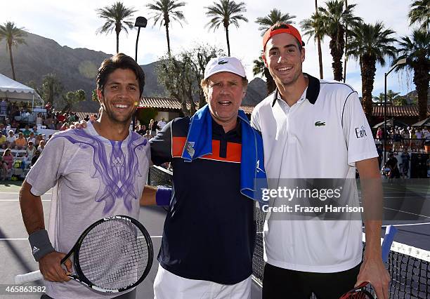 Tennis player Fernando Verdasco, comedian Will Ferrell and tennis player John Isner attend the 11th Annual Desert Smash Hosted By Will Ferrell...