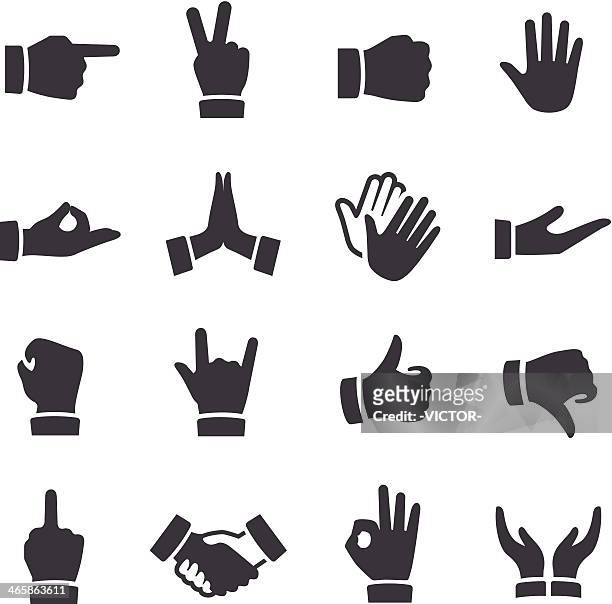 stockillustraties, clipart, cartoons en iconen met gesture icons - acme series - palm of hand