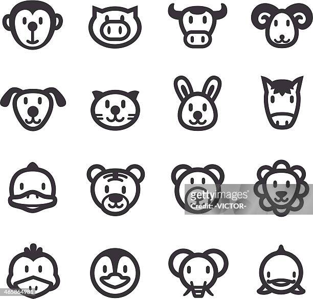 漫画の動物アイコン-acme シリーズ - animal head点のイラスト素材／クリップアート素材／マンガ素材／アイコン素材