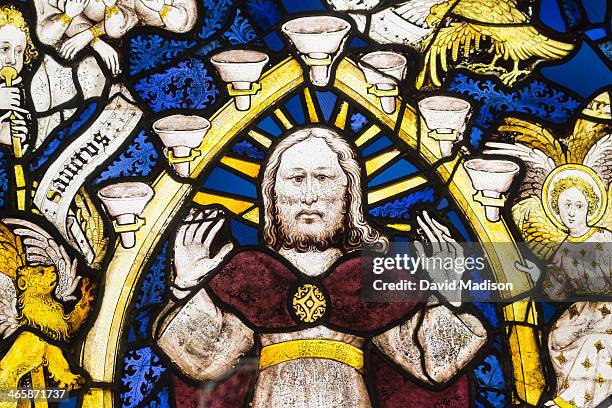 detail, great east window, york minster. - york minster stock pictures, royalty-free photos & images