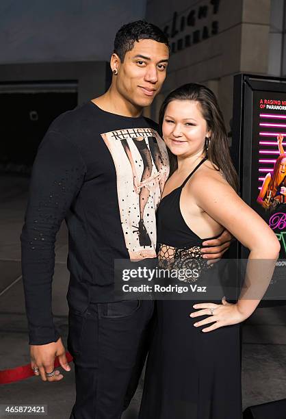 Actor Dio Johnson and Paige Aguirre attend the "Best Night Ever" Los Angeles Premiere at ArcLight Cinemas on January 29, 2014 in Hollywood,...