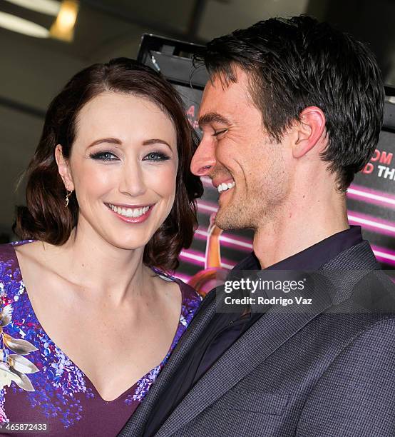 Actors Eddie Ritchard and Nick Steele attend the "Best Night Ever" Los Angeles Premiere at ArcLight Cinemas on January 29, 2014 in Hollywood,...