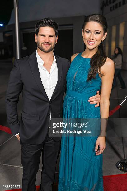 Actor Daniel Brooko and model Nia Sanchez attend the "Best Night Ever" Los Angeles Premiere at ArcLight Cinemas on January 29, 2014 in Hollywood,...