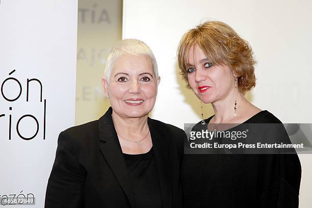 Rosa Tous and Rosa Oriol and pose for the photographers before the signing of cooperation between the Rosa Oriol Foundation and Valor Brands on...