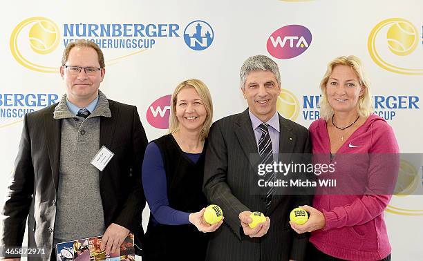 Xaver Faul , marketing director of Lotto Bayern, tournament director Sandra Reichel, chairman Dr. Armin Zitzmann of the Nuernberger...