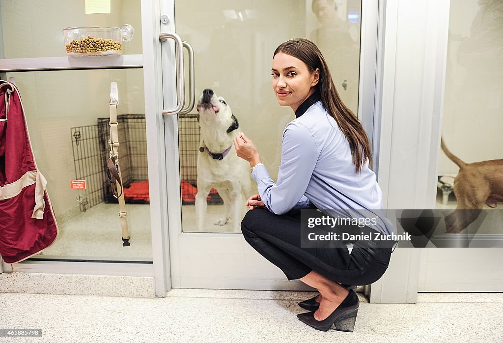 Irina Shayk Visits ASPCA's Adoption Center