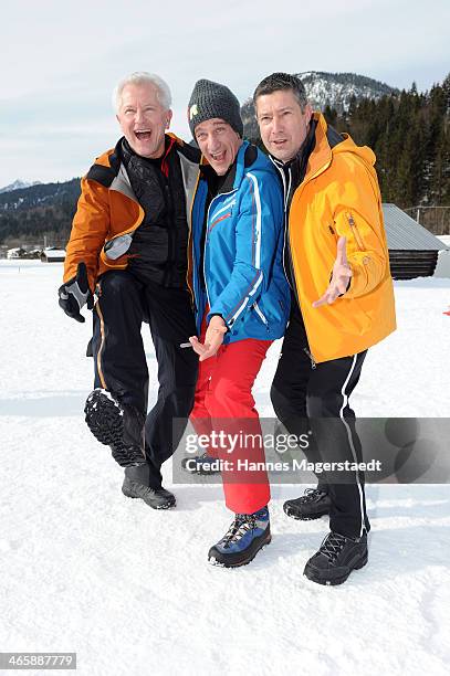 Miroslav Nemec; Heio von Stetten and Joachim Llambi attend the photocall for the tv show Star Biathlon 2014 on January 30, 2014 in...