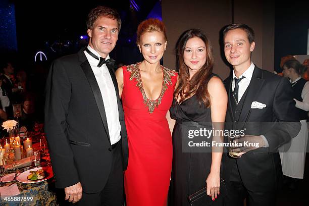 Carsten Maschmeyer, Veronica Ferres, Annie Mosebach and Tom Schilling attend the Bambi Awards 2013 at Stage Theater on November 14, 2013 in Berlin,...