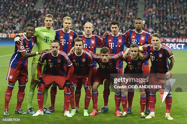 Bayern Munich's Austrian midfielder David Alaba, Bayern Munich's goalkeeper Manuel Neuer, Bayern Munich's defender Holger Badstuber, Bayern Munich's...