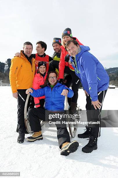 Joachim Llambl, Oliver Mommsen, Stefanie Hertel, Matthias Opdenhoevel, Marco Schreyl, Ulla Kock am Brink and Lars Riedel attend the photocall for the...