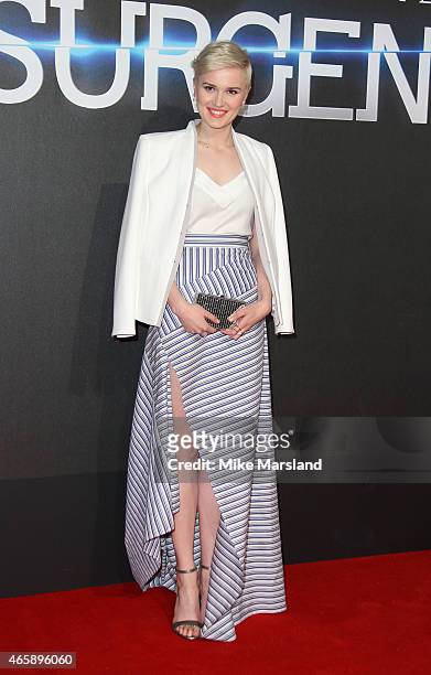 Veronica Roth attends the World Premiere of "Insurgent" at Odeon Leicester Square on March 11, 2015 in London, England.