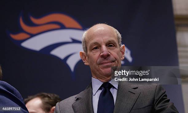 Co- owner of the NY Giants John Tisch rings the opening bell at New York Stock Exchange on January 30, 2014 in New York City.