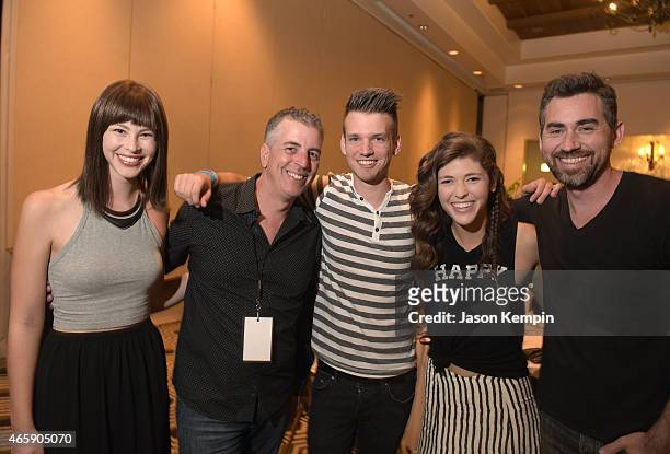 Kalina Campion, Cancer for College Director Greg Flores, Eric Cardin, Kiana Campion and Kevin Buhler of the band Rocky's Revival attend the 11th...