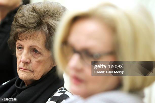 Philomena Lee and Senator Claire McCaskill meet to discuss a new adoption initiative, The Philomena Project, at the Hart Senate Office Building on...