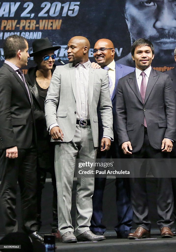 Floyd Mayweather And Manny Pacquiao Los Angeles Press Conference