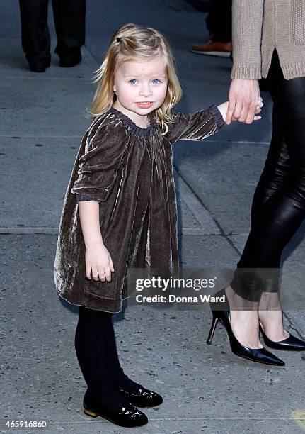 Faith Evangeline Grammer leaves the "Late Show with David Letterman" at Ed Sullivan Theater on March 11, 2015 in New York City.