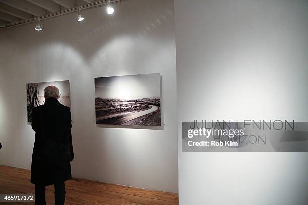 General view of atmosphere at Julian Lennon's "Horizon" Exhibition Opening at Emmanuel Fremin Gallery on March 11, 2015 in New York City.