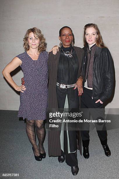 Anne Louise Hassing, Lisette Malidor and Kate Moran attend the 'Goltzius And The Pelican Company' Premiere at the Louvre on January 29, 2014 in...