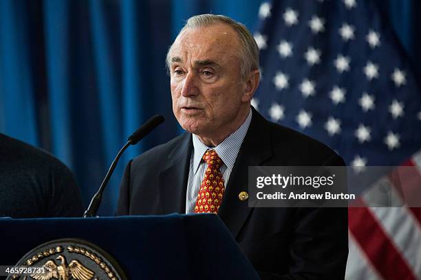 New York City Police Commissioner Bill Bratton speaks a press conference to announce the city will not appeal a judge's ruling that the police tactic...