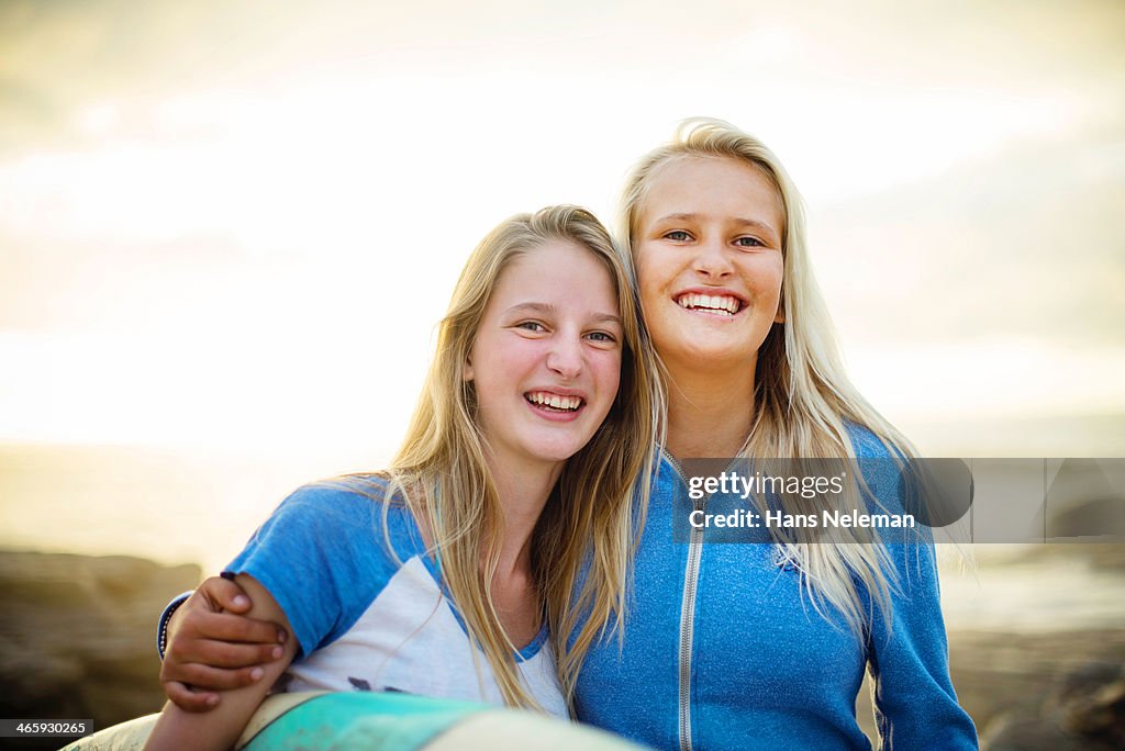 Two friends on beach