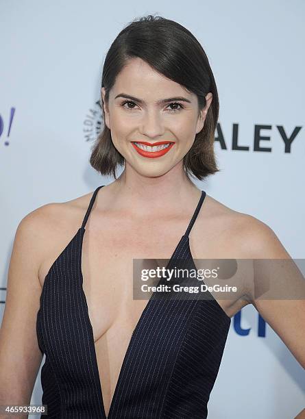 Actress Shelley Hennig arrives at the 32nd Annual PALEYFEST LA - "Teen Wolf" at Dolby Theatre on March 11, 2015 in Hollywood, California.
