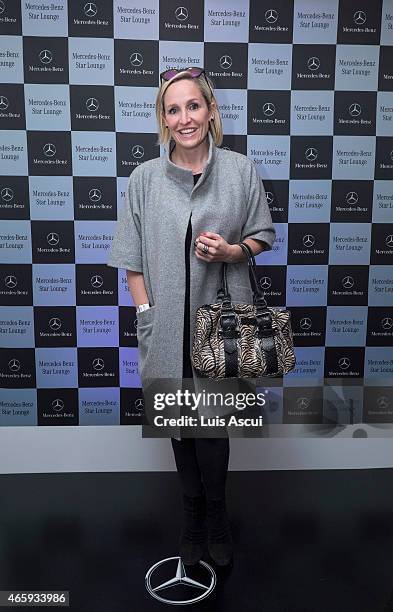 Australian radio broadcaster and television presenter Fiona "Fifi" Box at the Mercedes-Benz Ladies Day as part of the 2015 Australian Grand Prix on...