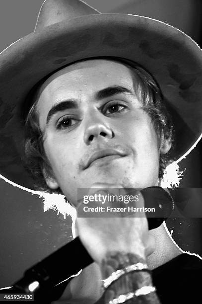 Singer Justin Bieber, performs at the 11th Annual Desert Smash Hosted By Will Ferrell Benefiting Cancer For College at La Quinta Resort and Club on...